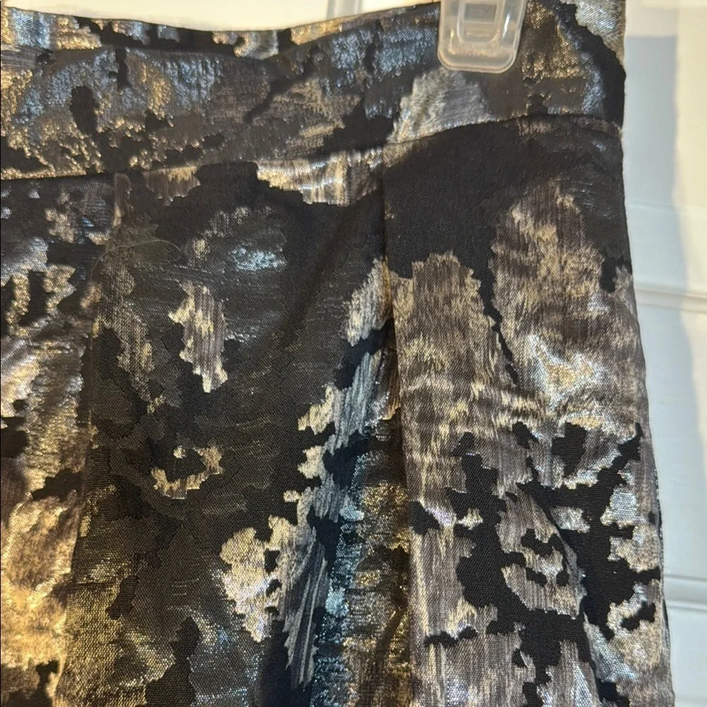 Custom Tailored Sumptuous Black and Silver Brocade Maxi A-Line Skirt